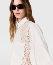 Poplin Shirt with Lace Panels
