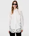 Poplin Shirt with Lace Panels