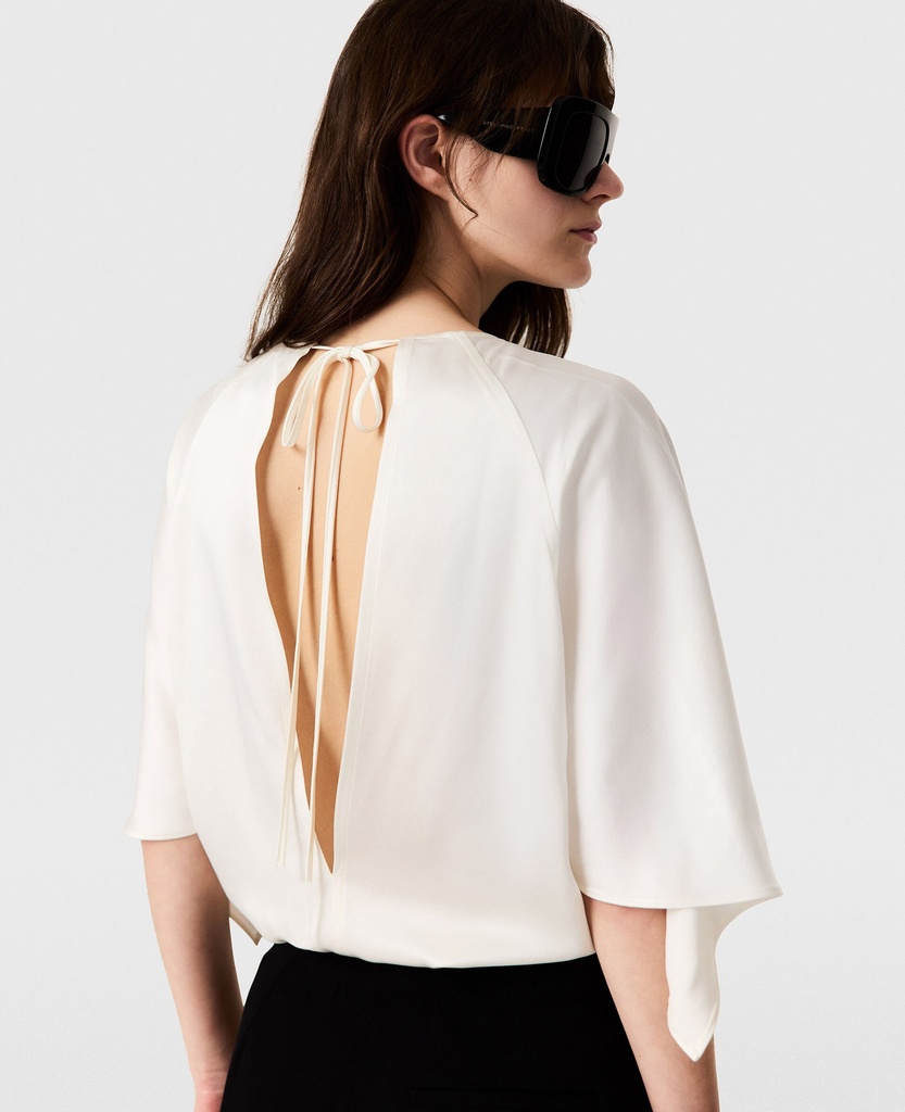 Satin Top with Handkerchief Sleeves