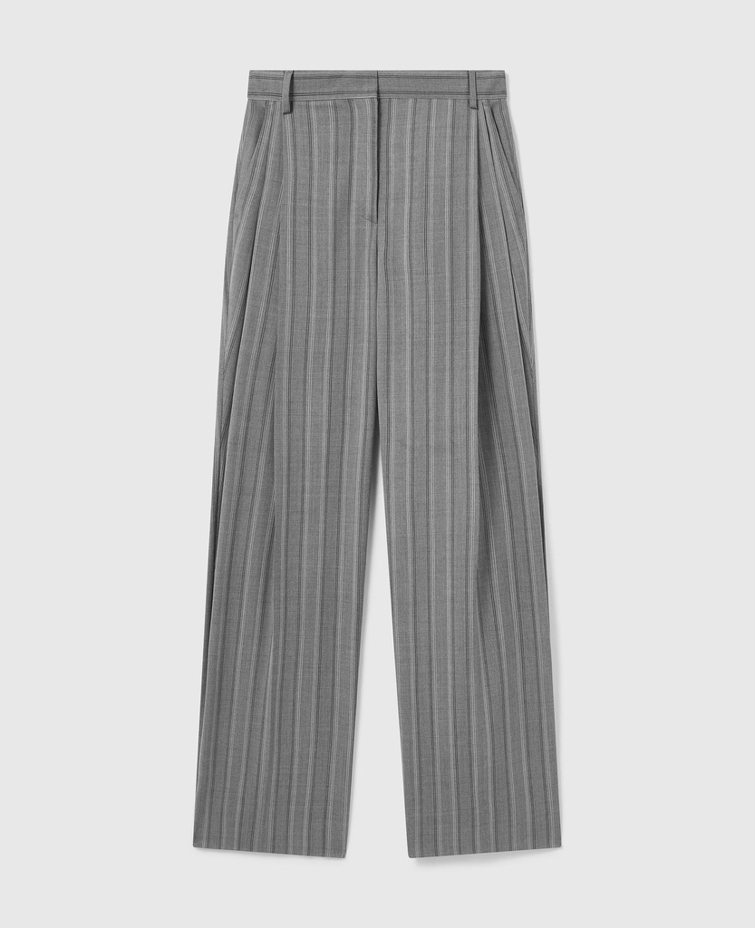 Lightweight Straight Striped Trousers