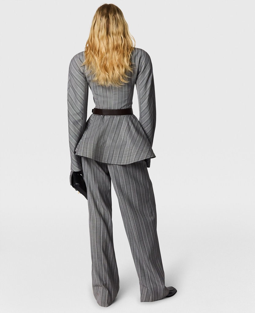 Lightweight Straight Striped Trousers
