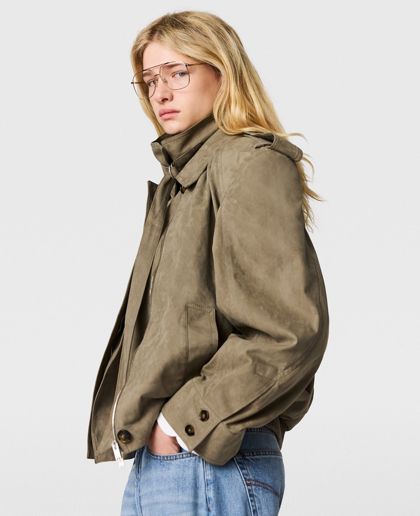 Double Layer Suede Effect Jacket