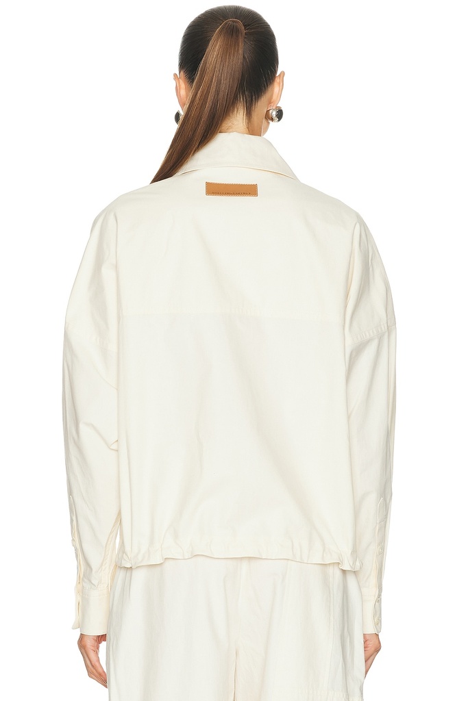 Washed Cotton Sporty Bomber Jacket