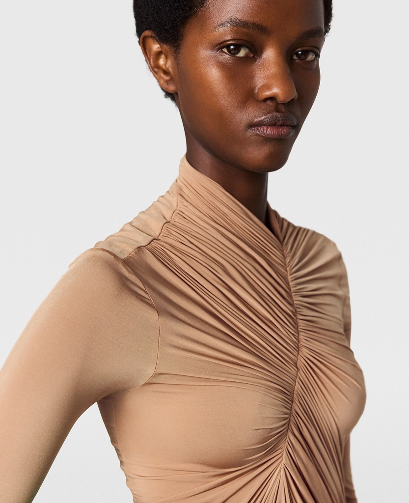 Draped Jersey Crêpe Bodysuit