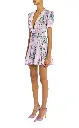 Lavender Daisy Silk Twill Mini Dress With Broderie Anglais Ruffle And Belt
