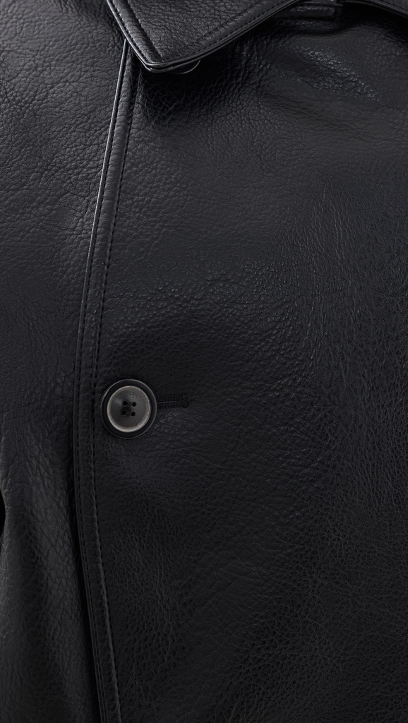 Vitellino Double Breasted Faux Leather Jacket