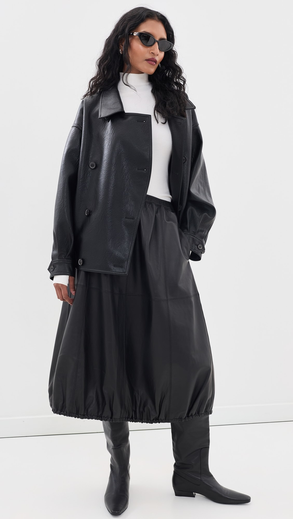 Vitellino Double Breasted Faux Leather Jacket