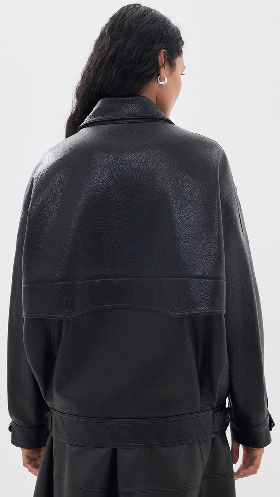 Vitellino Double Breasted Faux Leather Jacket