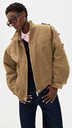 Tova Faux Suede Bomber Jacket