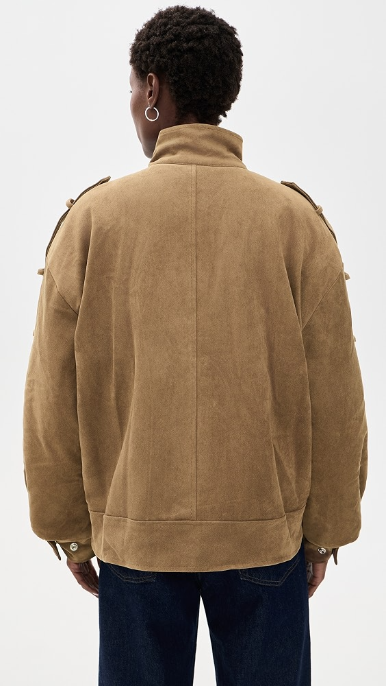 Tova Faux Suede Bomber Jacket