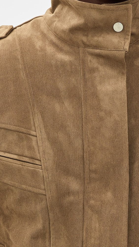Tova Faux Suede Bomber Jacket