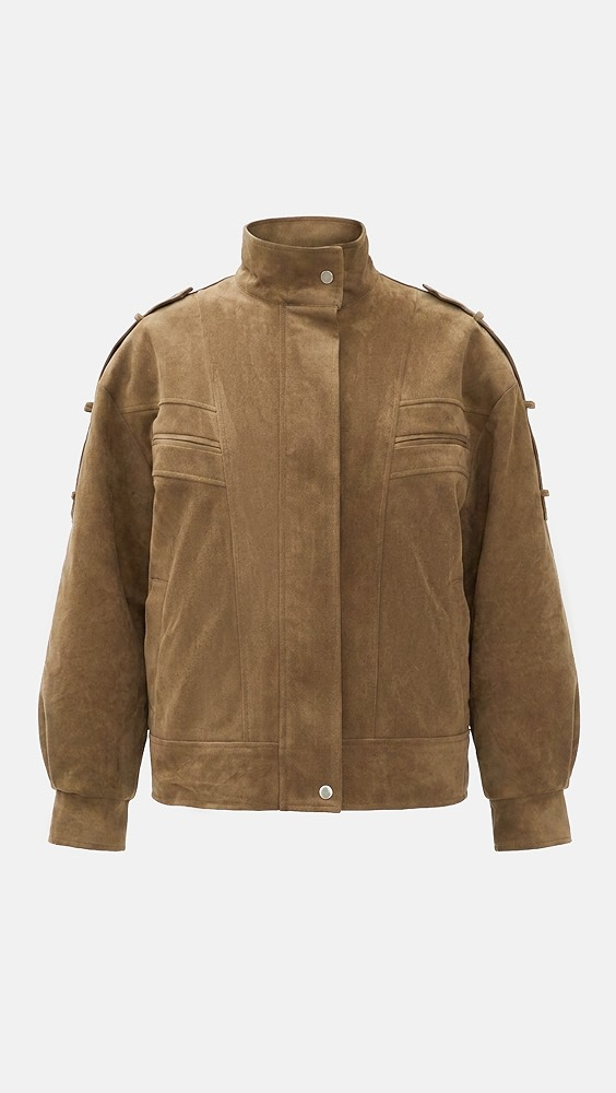 Tova Faux Suede Bomber Jacket