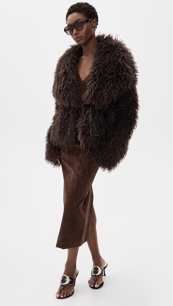 Hathi Belted Faux-Fur Jacket