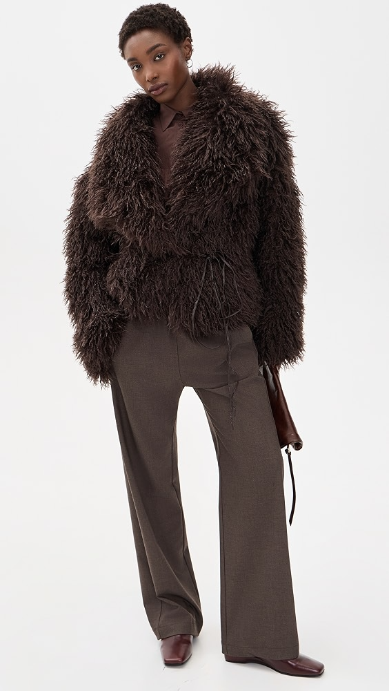 Hathi Belted Faux-Fur Jacket