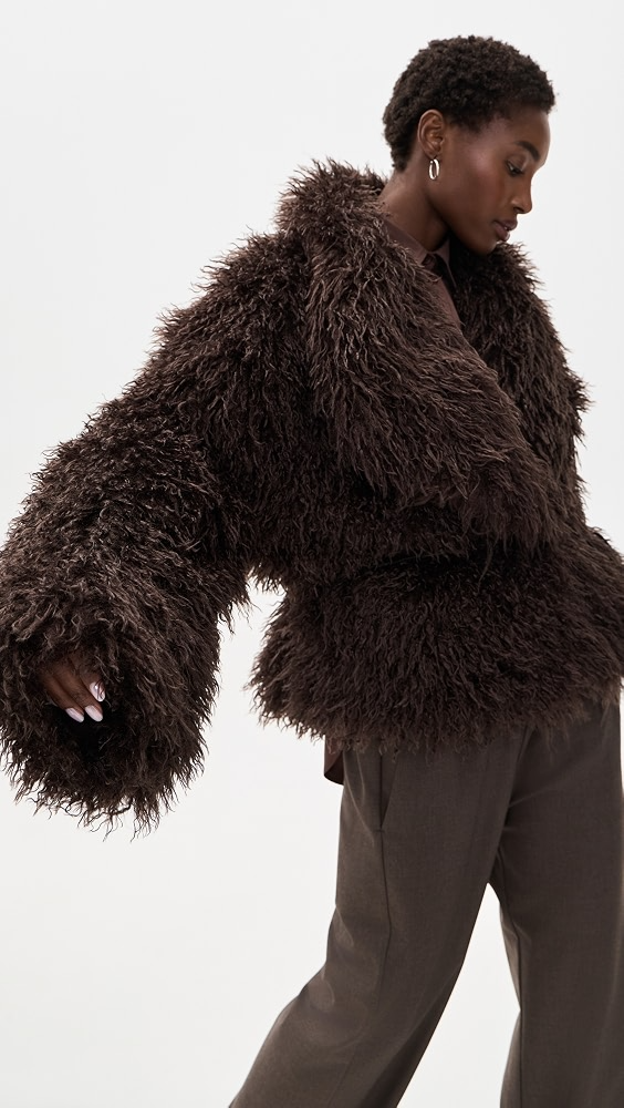 Hathi Belted Faux-Fur Jacket