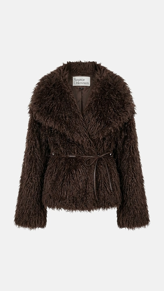 Hathi Belted Faux-Fur Jacket