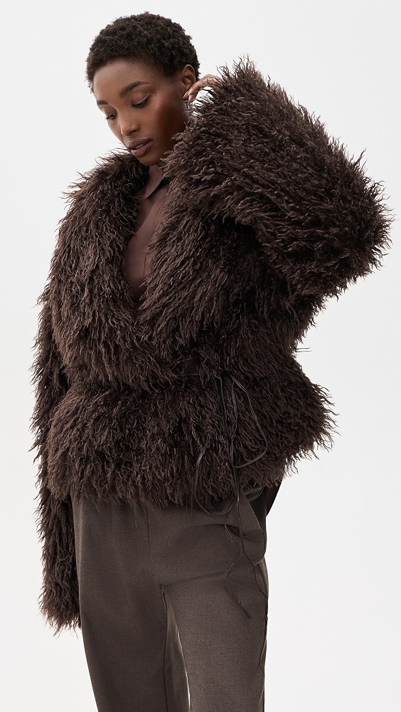 Hathi Belted Faux-Fur Jacket