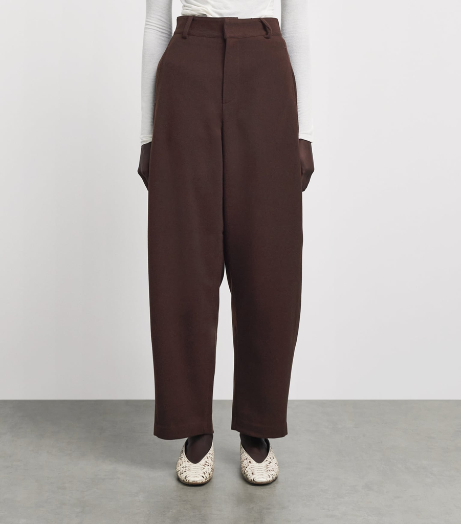Klive Barrel-Leg Hopsack Trousers