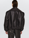Eleni Faux Leather Bomber Jacket