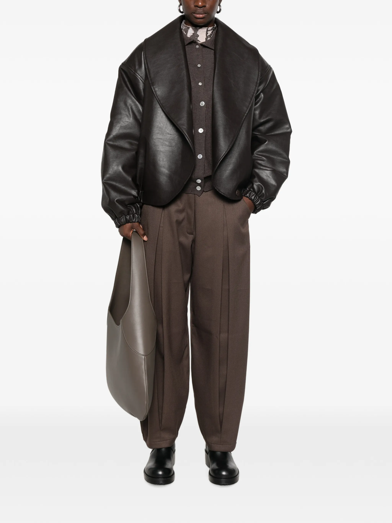 Eleni Faux Leather Bomber Jacket
