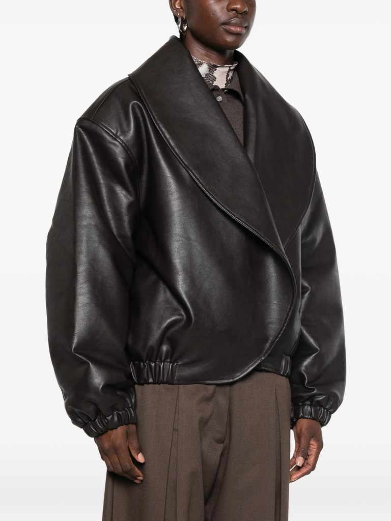 Eleni Faux Leather Bomber Jacket