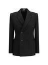 Pinstripe Print Double Breasted Blazer