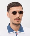Gold sunglasses with logo engraving