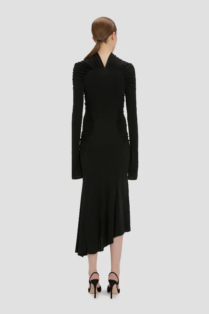 High Neck Midi Dress 