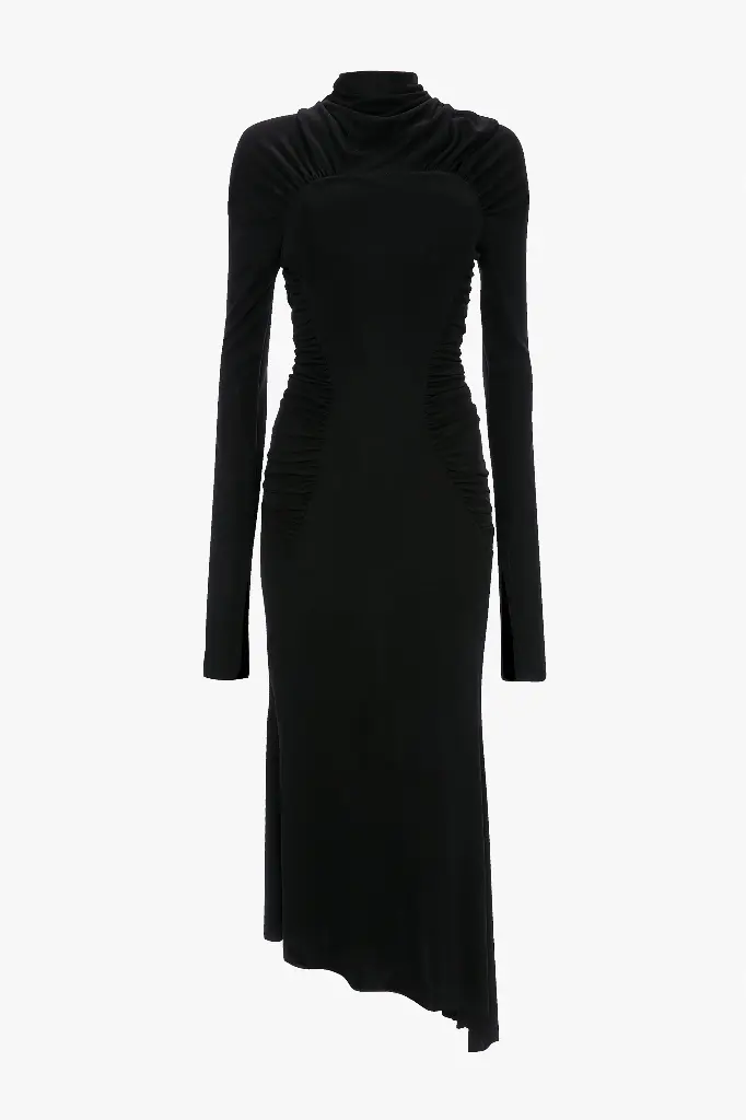 High Neck Midi Dress 