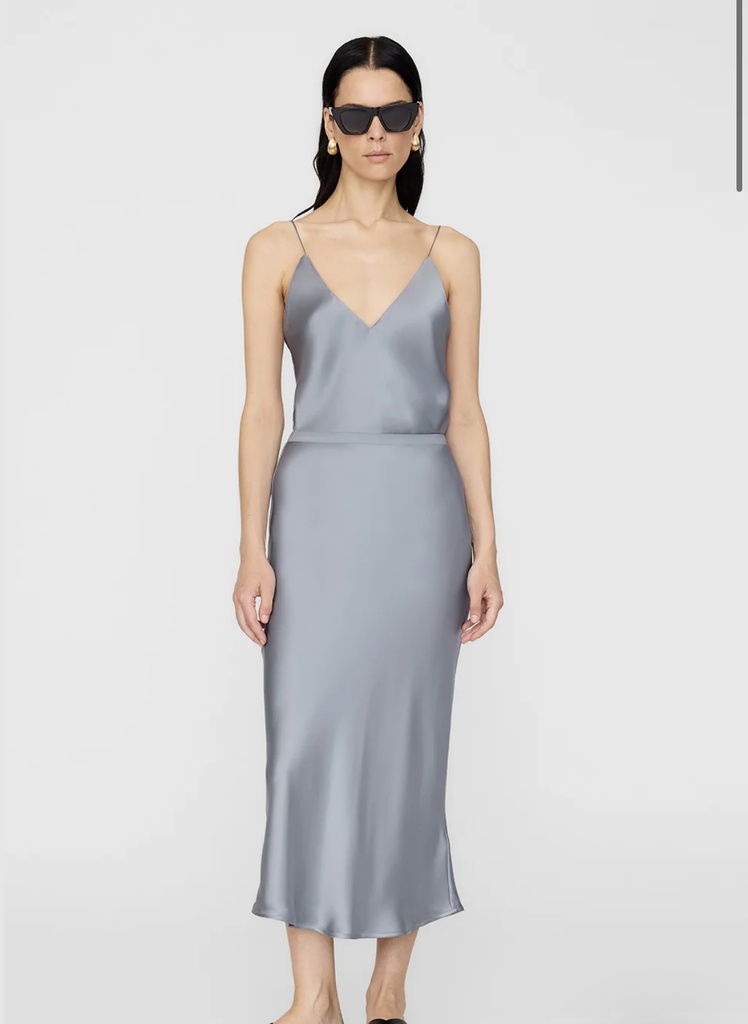 Bar Silk Skirt - Pastel Blue