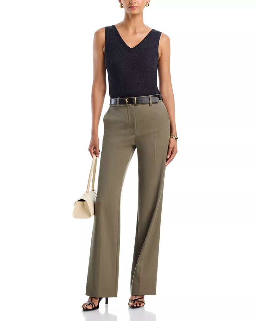 Ribbed Knit V Neck Top