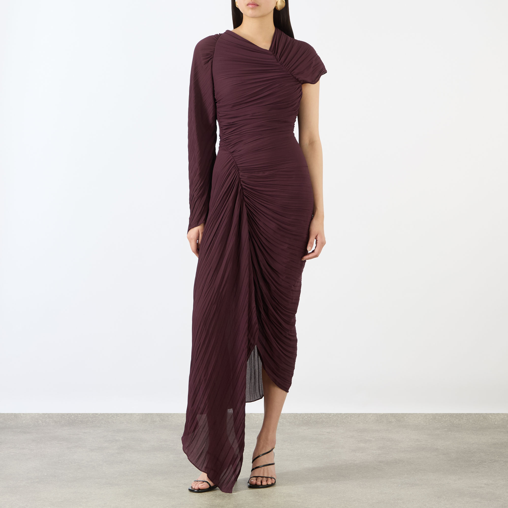 One Shoulder Plisse Dress