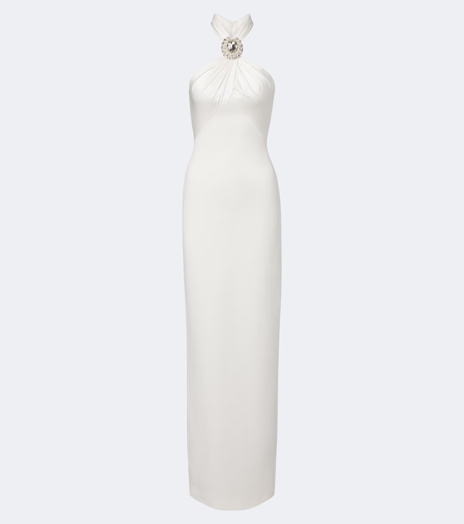 Crystal Pendant Halterneck Gown