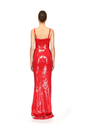 Sequin Gown With 3D Flowers 