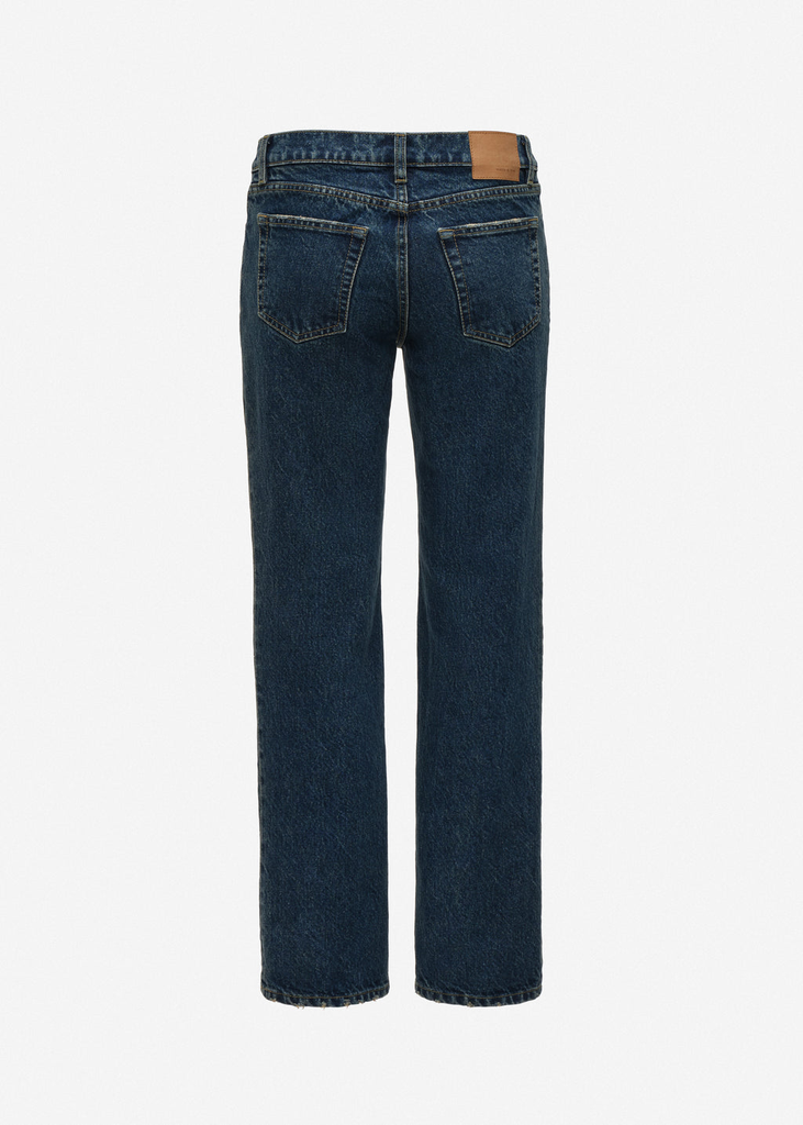 Cropped Straight Leg Jeans in Blue