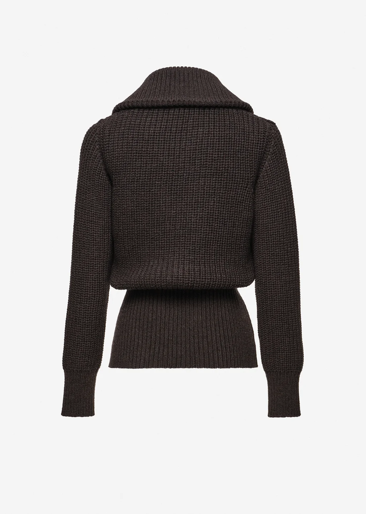 Cashmere Draped Shawl Collar Sweater 