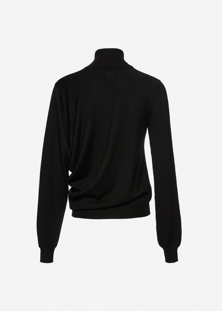 Wool Draped Turtleneck