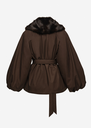 Belted Faux Fur Collar Jacket 