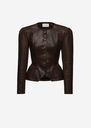 Fitted Leather Peplum Jacket