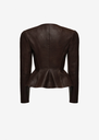 Fitted Leather Peplum Jacket
