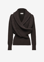 Cashmere Draped Shawl Collar Sweater 