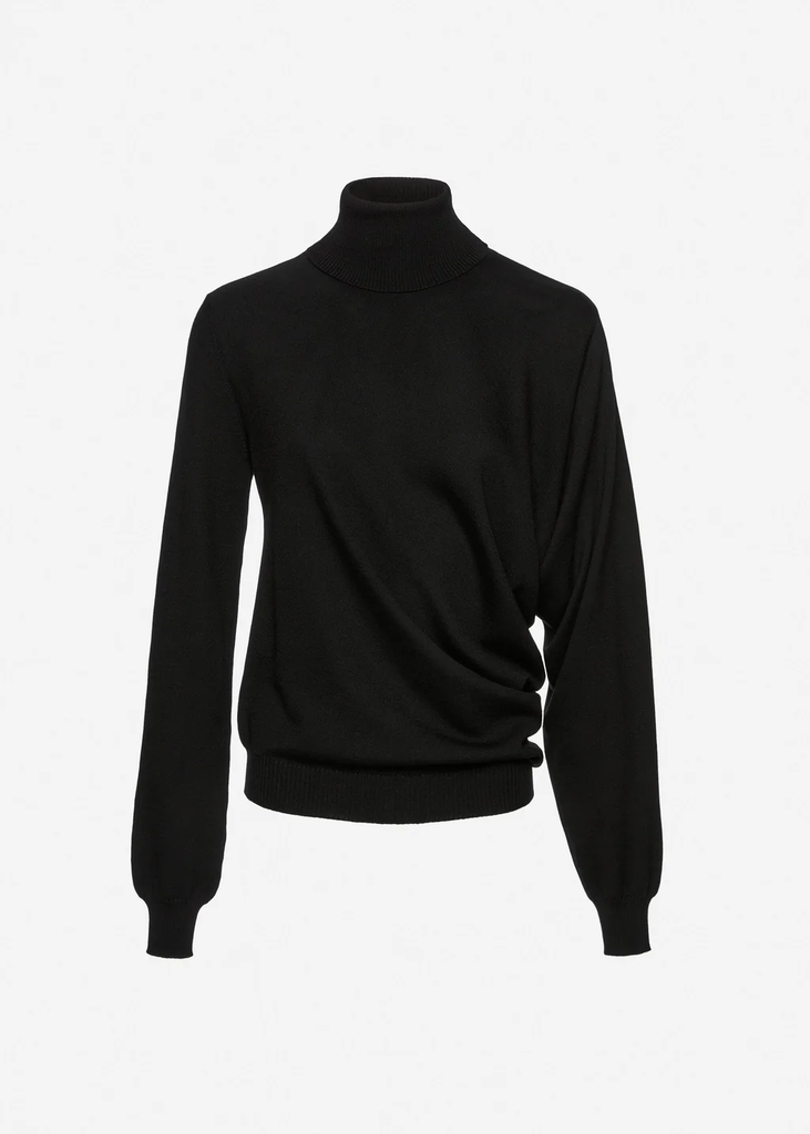 Wool Draped Turtleneck
