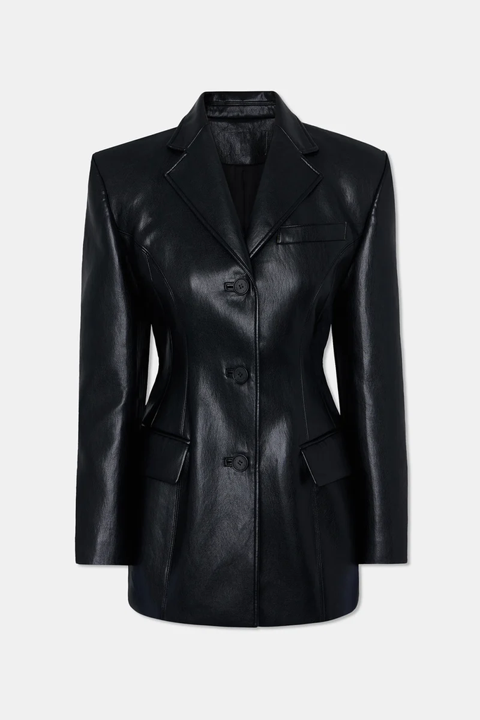 Faux Leather Blazer 