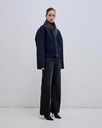 Anya Cashmere Wool Leather Collar Bomber