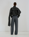 Gaia Wide Leg Wool Pants With Belt