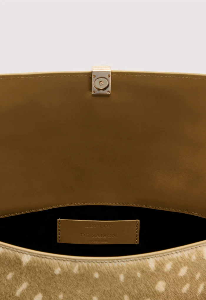 PIPER Deer Print Pony Effect Leather Clutch
