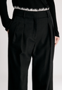 SAUL Lace Trim Pleated Trousers