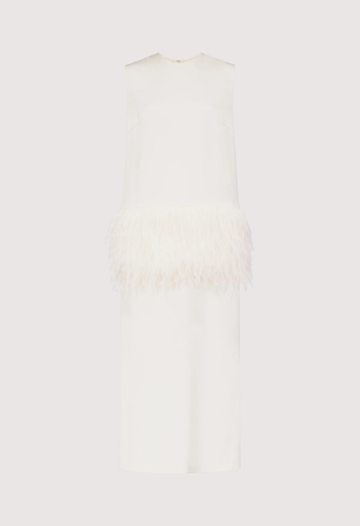 SONIA Dress With Ostrich Feathers Detail