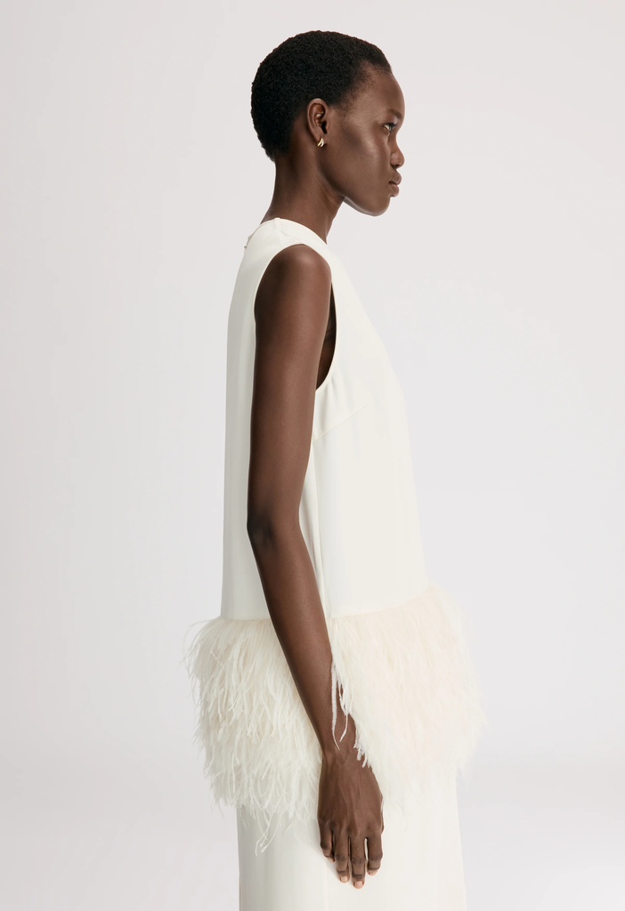 SONIA Dress With Ostrich Feathers Detail
