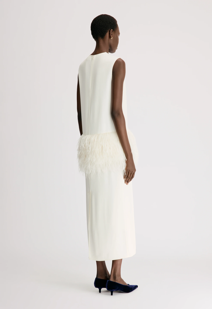 SONIA Dress With Ostrich Feathers Detail